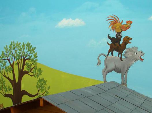 Wandmalerei Fassade Kindergarten